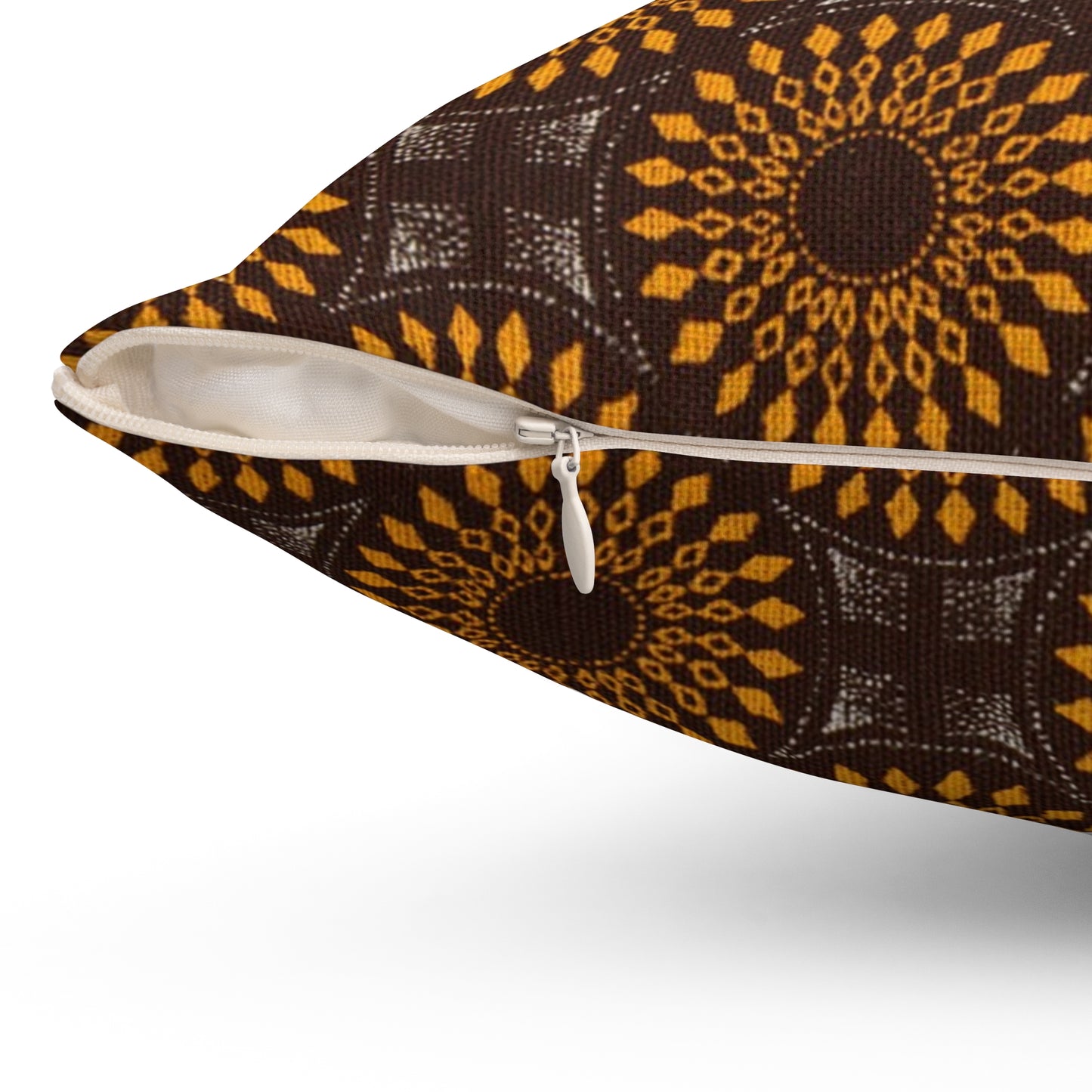 Brown Shweshwe African Print Square Pillow