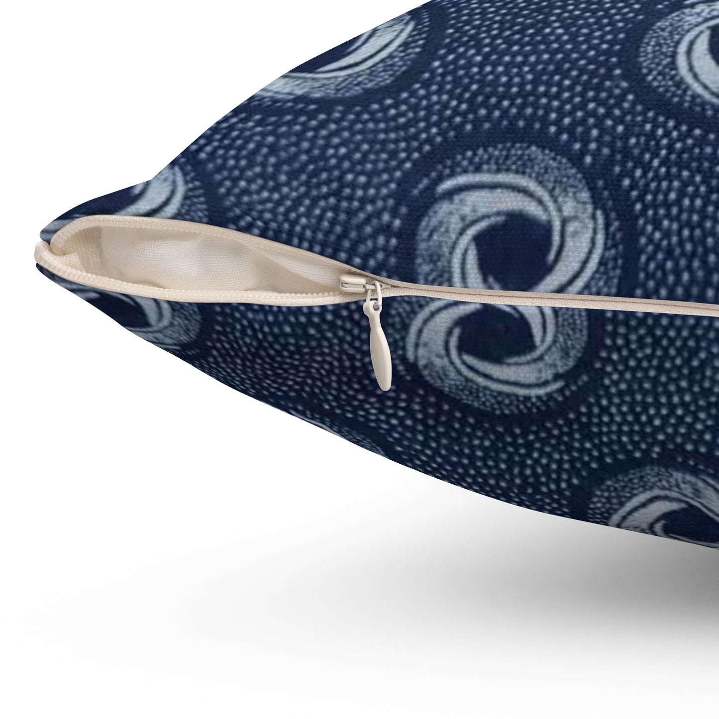 Blue Shweshwe African Print Square Pillow