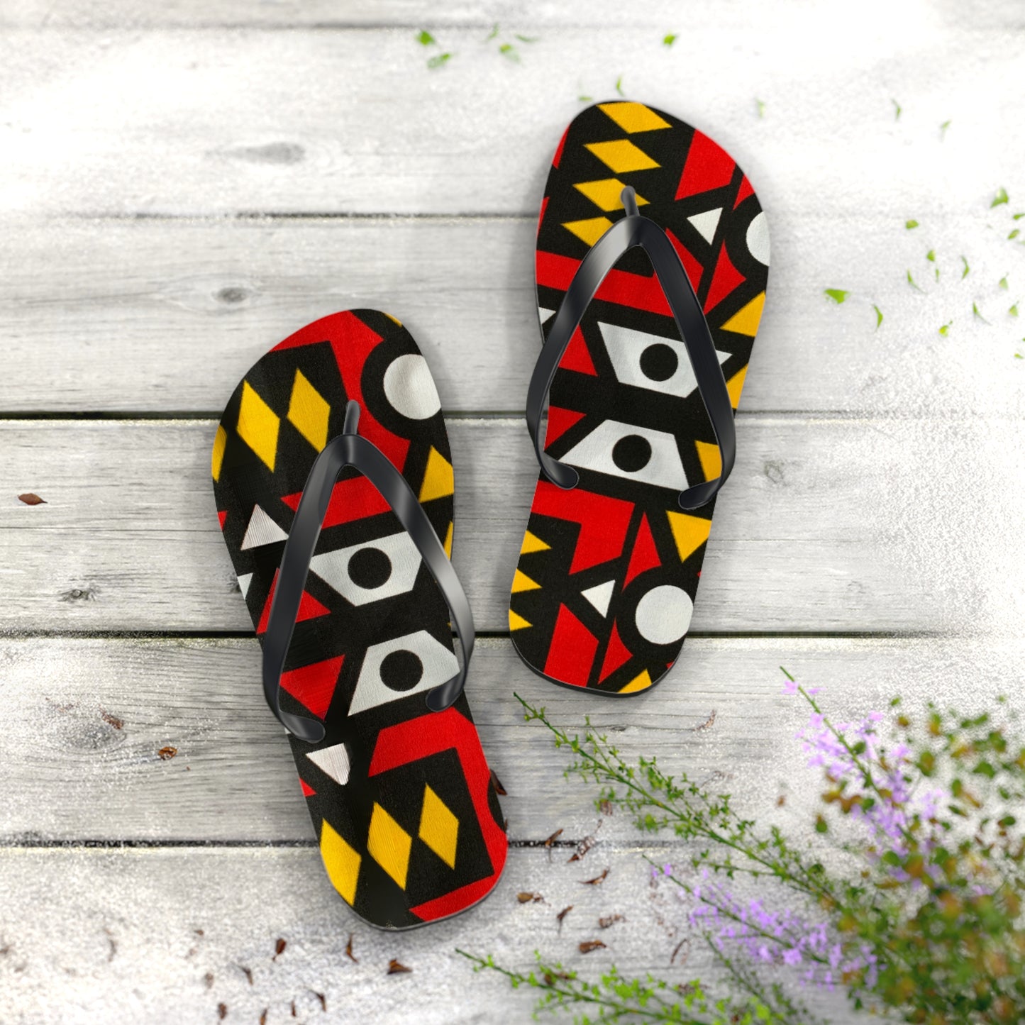 Samacaca African Print Flip Flops