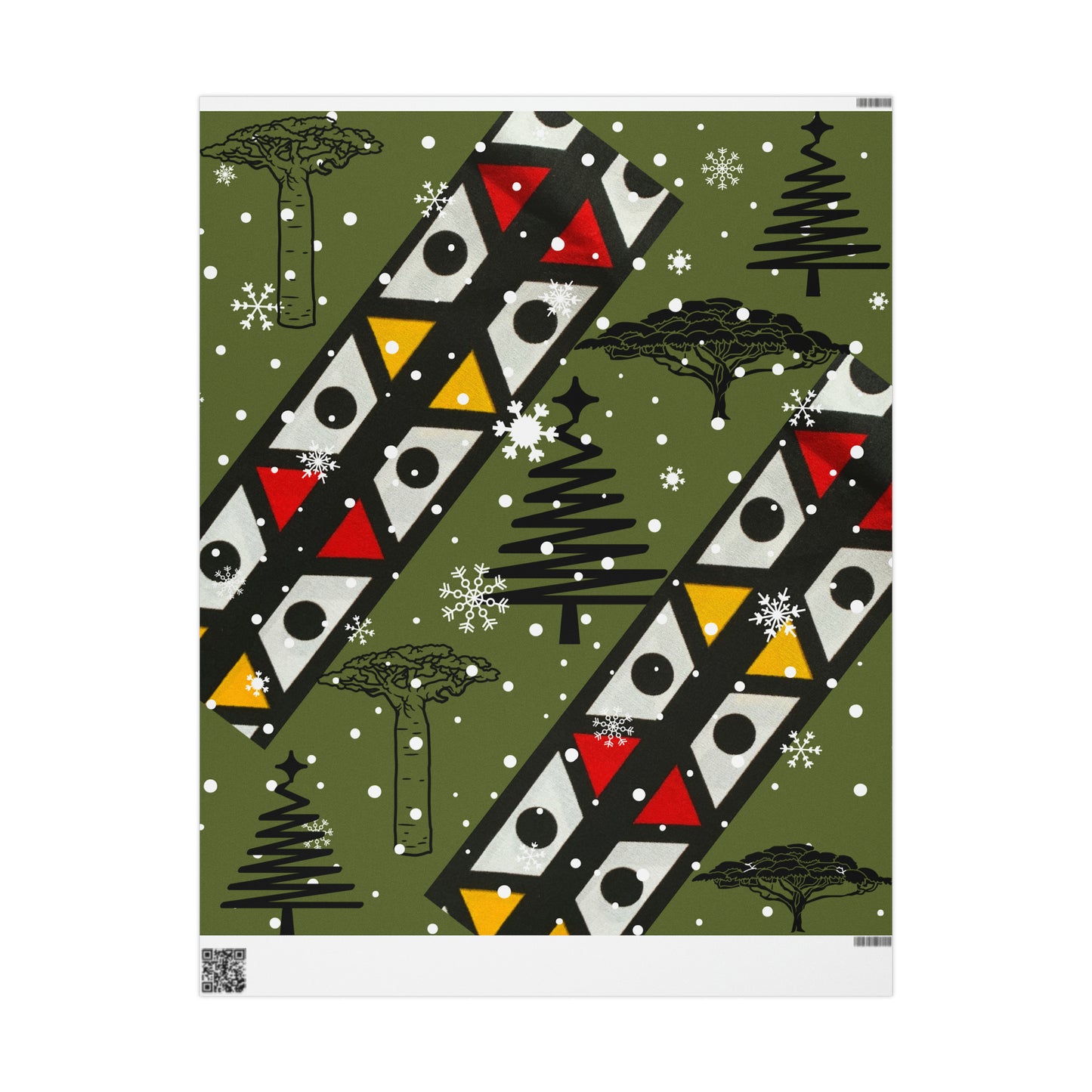 African Christmas Tree Wrapping Paper