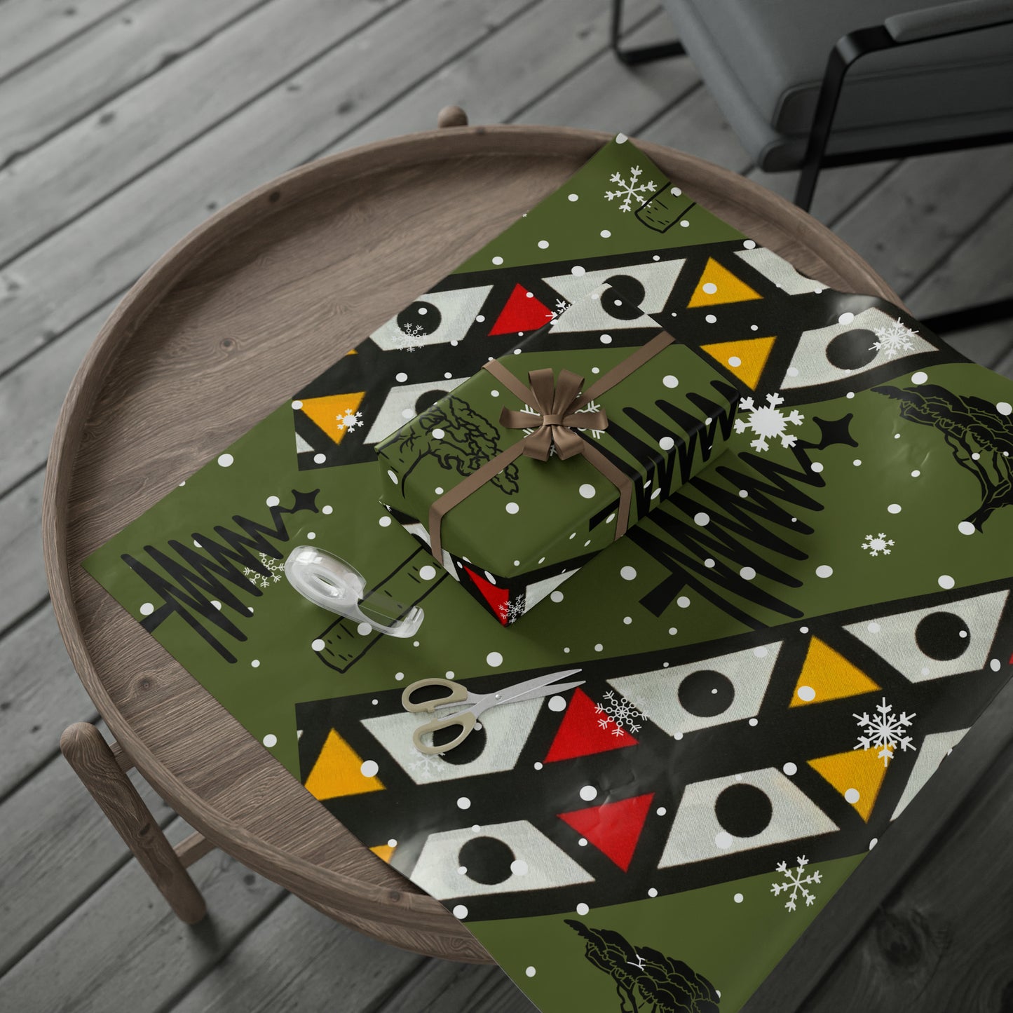 African Christmas Tree Wrapping Paper