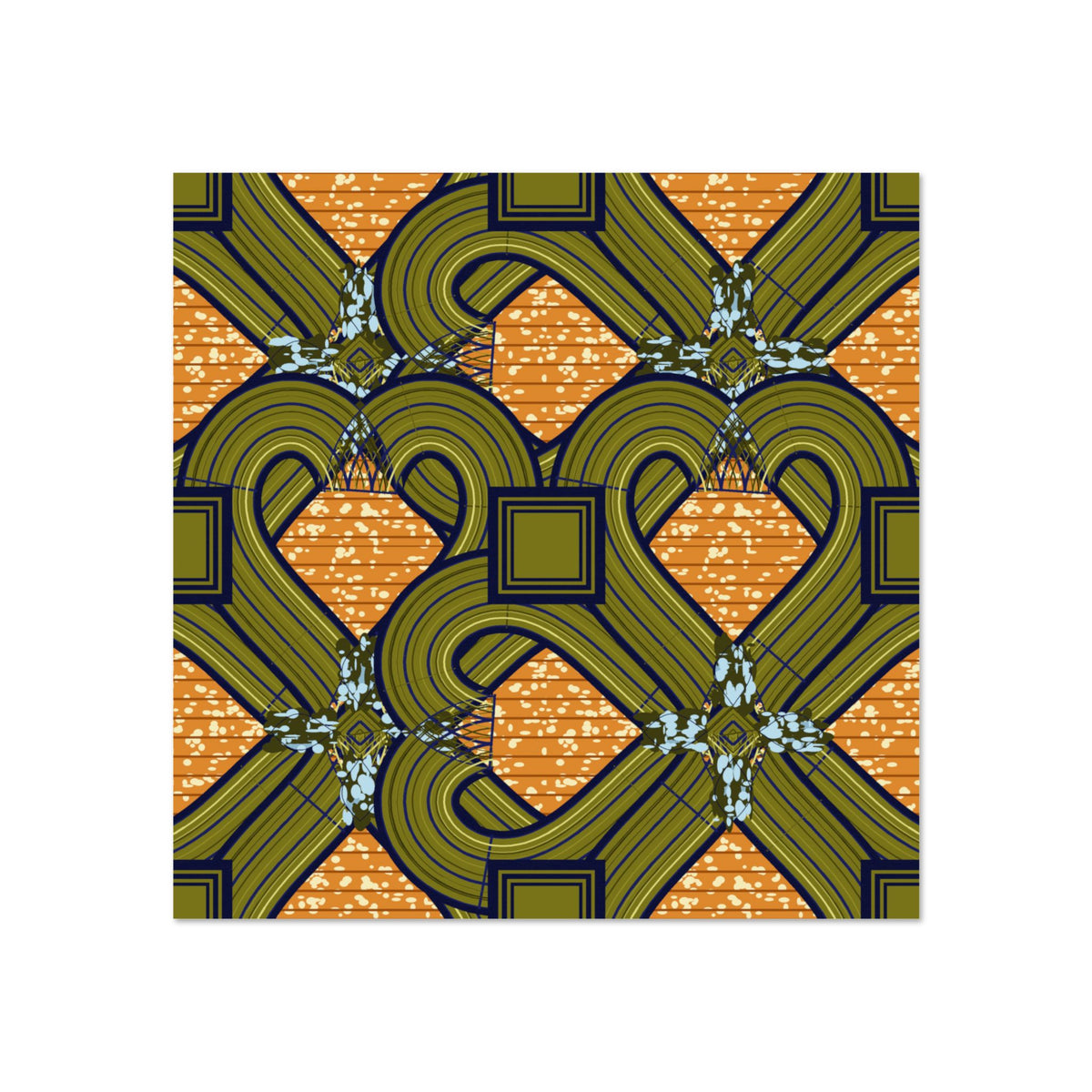Ankara Hearts Peel and Stick Wallpaper