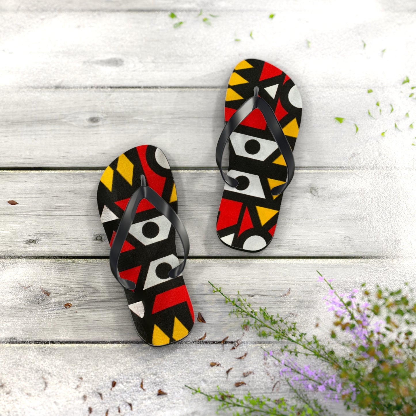 Samacaca African Print Flip Flops