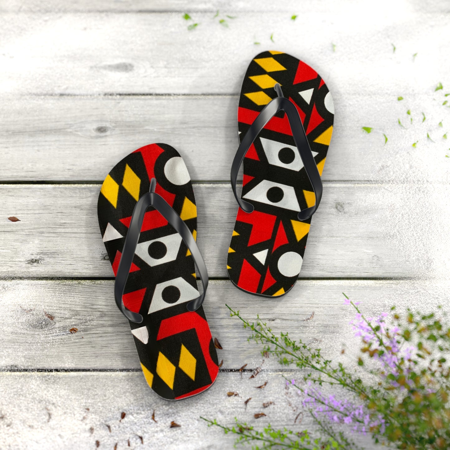 Samacaca African Print Flip Flops