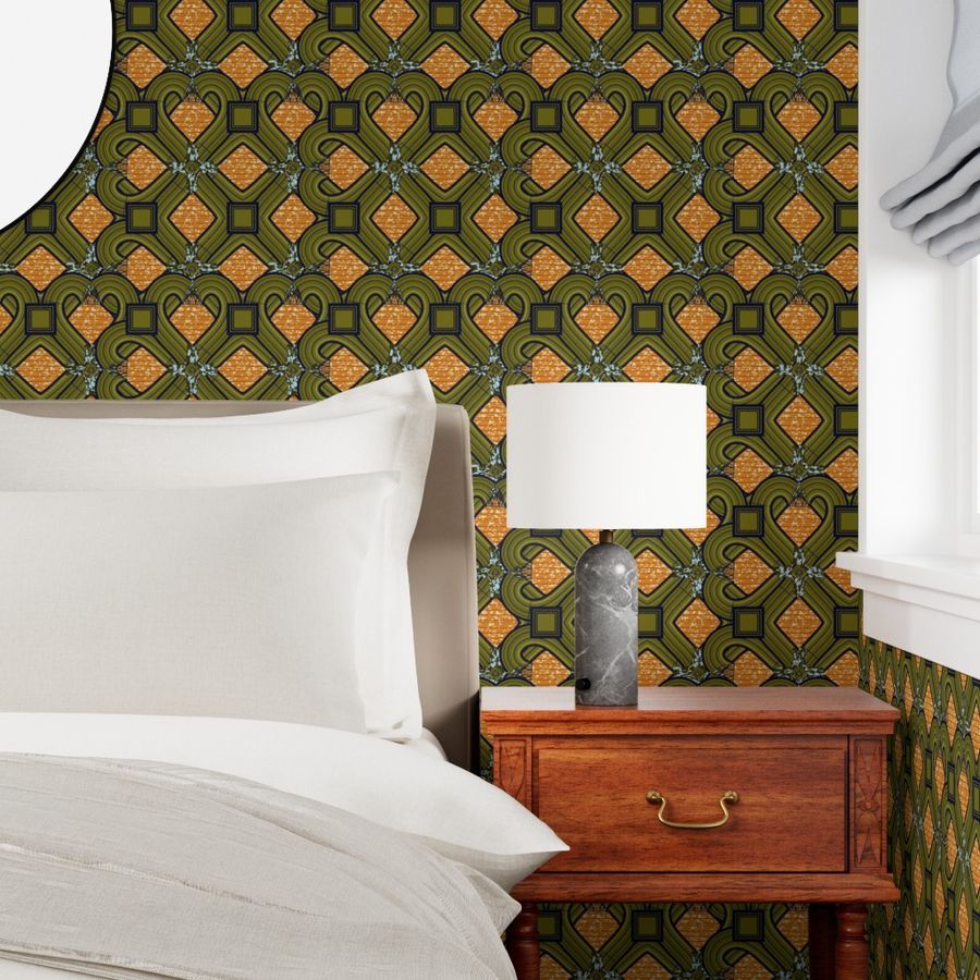 Ankara Hearts Peel and Stick Wallpaper