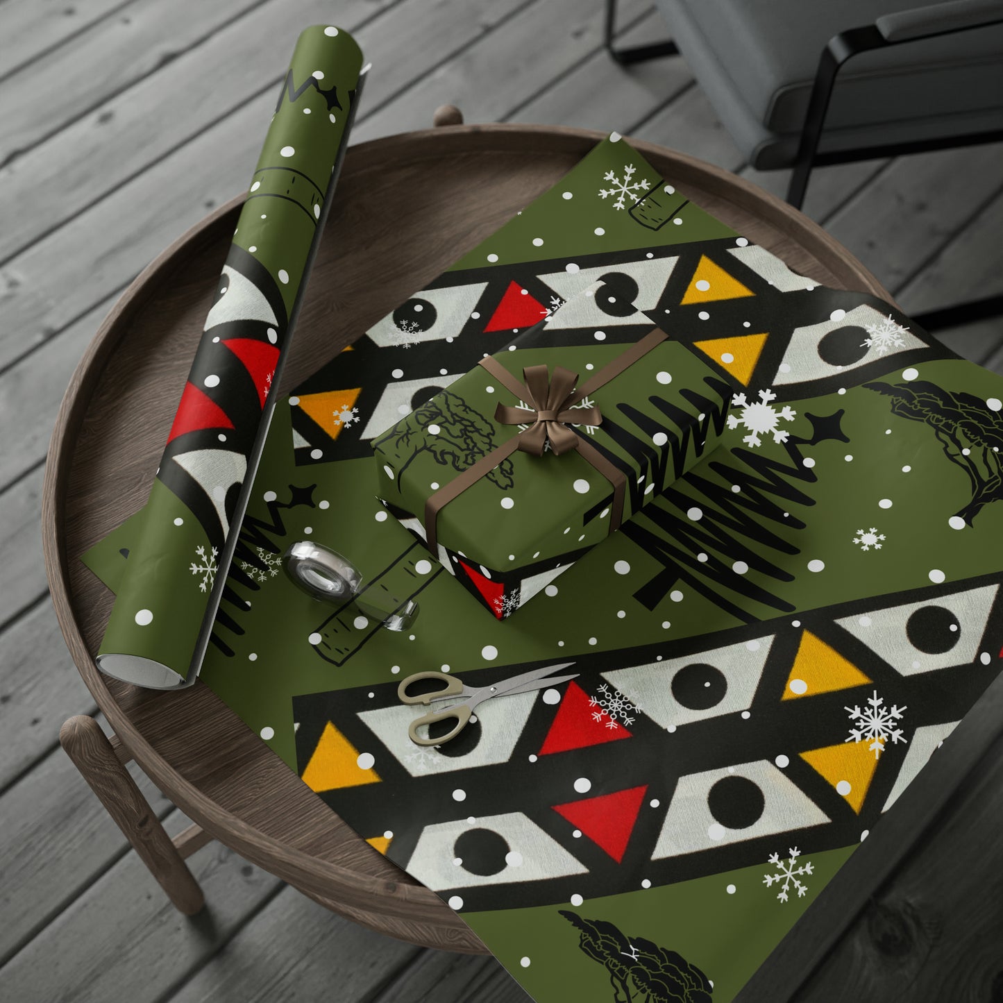 African Christmas Tree Wrapping Paper