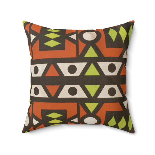 Green & Yellow Samacaca African Print Square Pillow