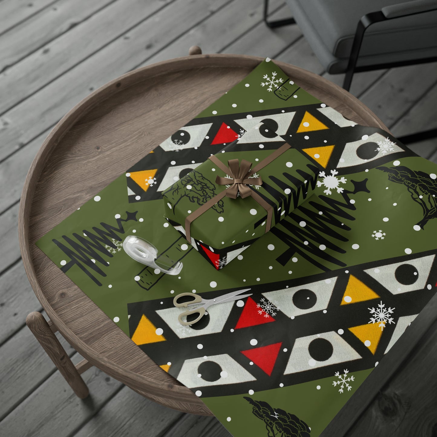 African Christmas Tree Wrapping Paper