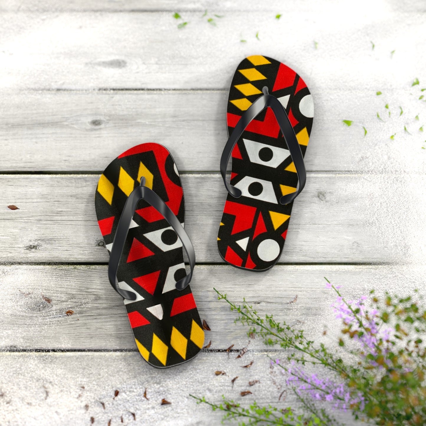 Samacaca African Print Flip Flops